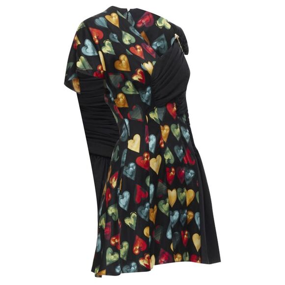 Versace Jim Dine heart print safety pin dress - Picture 3 of 6